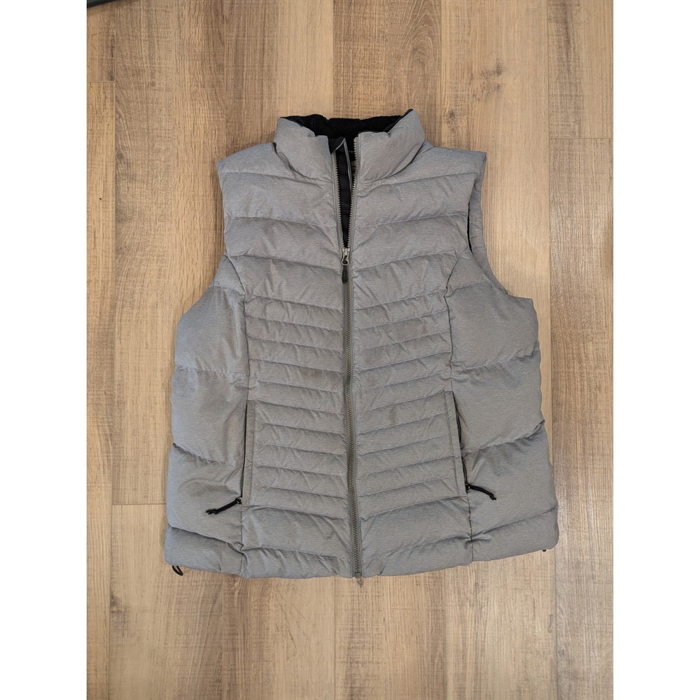 Cabelas Mens XL Goose Down Puffer Vest Gray Fleece Lined Full Zip Outdoor 4Most